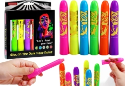 Neonski komplet za poslikavo obraza, fluorescentni flomastri, 6 kos
