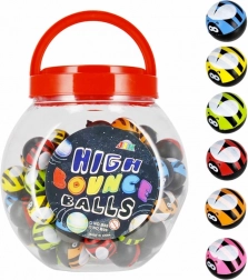 Skakajoča žogica Pikapolonica 3 cm v dozi – barvni miks