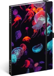 NOTIQUE črtasti zvezek 13 × 21 cm z elastiko in zanko