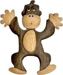 Leseni magnet za hladilnik – opica 2Kids Toys