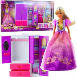 Punčka ANLILY z omaro in dodatki, 24 delov