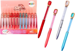 Kemični svinčnik z bleščicami in kristalom, moder črnilo 0,7 mm