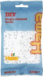 Beads za likanje bele 5 mm, 1000 kos