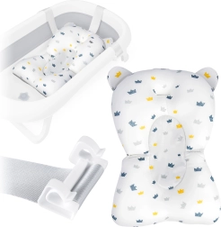 RICOKIDS Baby Bath Pillow – quick-drying ergonomic insert, white–blue