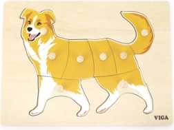 Lesena montessori vstavljanka pes VIGA