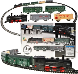 Električni vlak z lokomotivo in vagoni