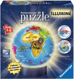 Ravensburger 3D Svetleča sestavljanka Globus 72 delov