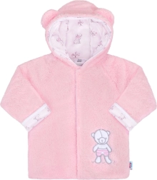 Zimska dojenčkova bunda s kapuco New Baby Nice Bear, rožnata