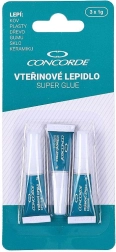 Sekundno lepilo CONCORDE 3×1 g – univerzalno hitro sušeče lepilo