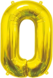 Folijski balon številka 0 zlata 85 cm GoDan
