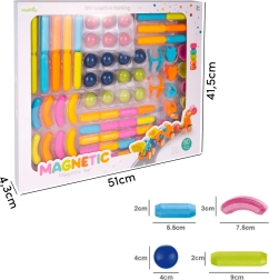 Magnetni 3D gradbeni set, 80 kosov