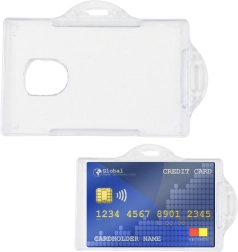 Prozoren vodoraven etui za identifikator iz trde plastike