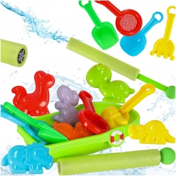 Otroška ladjica s igračami za pesek in vodna pištola