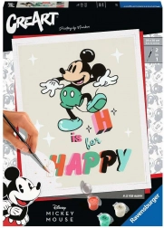 Slikanje po številkah RAVENSBURGER CreArt – MICKEY MOUSE: H kot Happy, 13 × 18 cm