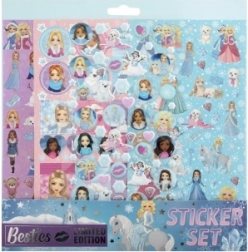 Zimske dekliške nalepke – set gladkih in 3D