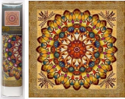 Diamantno slikanje 7D – zlata mandala 30 × 30 cm