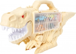 Streljajoči dinozaver z avtomobilčki 47 cm – prenosni kovček in proga