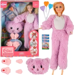 Woopie Royal punčka v kostumu rožnatega medvedka – park zabave