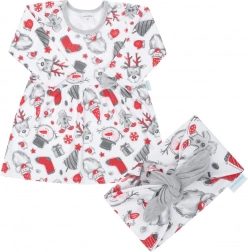 Dojenčkovska bombažna oblekica z naglavnim trakom New Baby Christmas (9–12 mesecev)