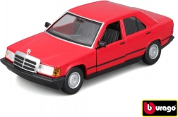 Kovinski model avtomobila Bburago 1:24 Plus 1987 Mercedes-Benz 190E rdeč