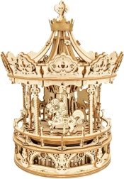 Leseni vrtiljak - 3D Sestavljanka s Predalčkom za Glasbo