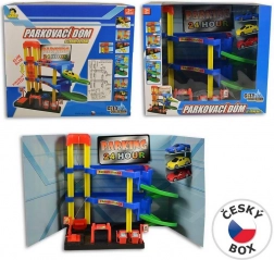 MaDe Garaža z ročnim dvigalom in 3 avtomobili, 29 cm