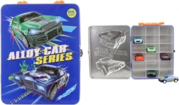 Kovinska škatla za avtomobilčke s kompletom 6 kovinskih vozil na povratni pogon