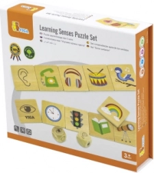 VIGA učna igra lesene puzzle za učenje čutil