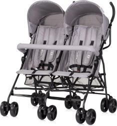 otroški voziček za dvojčka Chipolino Double Point Blackberry – lahek dežnikasti voziček