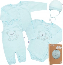Dojenčki komplet za porodnišnico New Baby Sweet Bear moder 56 (0–3 m)