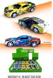 Kovinski model športnega avtomobila z odpirajočimi se vrati in funkcijo pull-back