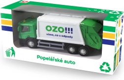 Kovinski smetarski tovornjak z logotipom OZO