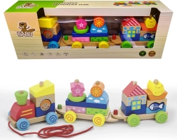 Sestavljiva lesena vlakovna garnitura za otroke