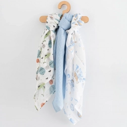 bombažne plenice z motivom za dečke 70 × 80 cm, 3 kosi