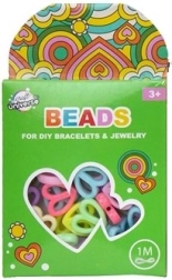 Set pisanih srčkastih kroglic s 1 m vrvico