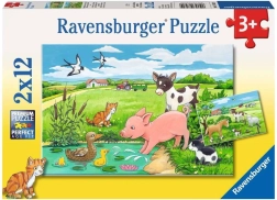 Ravensburger puzzle Živalski mladiči 2×12 koščkov