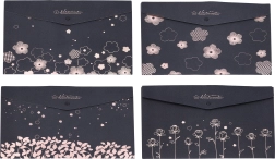 Plastična dokumentna mapa s pritiskačem 33 × 23 cm – cvetlični motiv