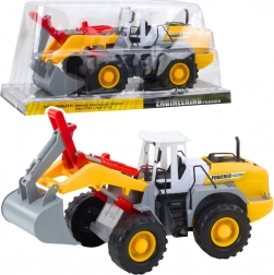 Gradbeni nakladač–bager s premično lopato