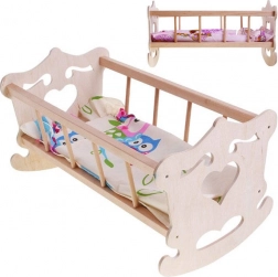 Lesena zibelka za punčko 50 cm + posteljnina ZA2021