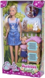 Lutka Steffi in Evička z zajčjo družino