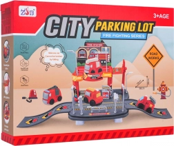 Garaža gasilcev z mehkim avtomobilčkom – dvonadstropno parkirišče za otroke