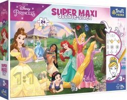 obojestranske puzzle 24 kosov disney princess super maxi za barvanje