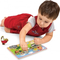 Studo Wood Vstavljanka s Podeželskimi Živalmi