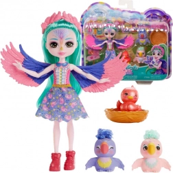 Enchantimals punčka Filia Finch in družina papig