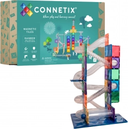 Connetix Rainbow Ball Run – kreativni magnetni set za sestavljanje, 92 delov