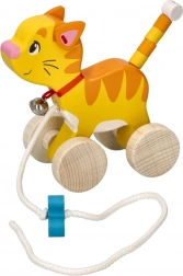 Lesena igrača za vlečenje mačka