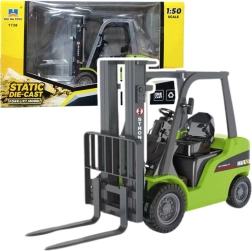 Kovinski voziček Huina s premičnimi vilicami zelen 1:50