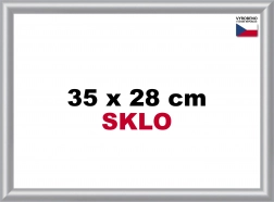 Plastičen srebrn okvir 35x28 cm