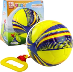 Rumena penasta žogica na vrvici s krčljivim držalom 14 cm