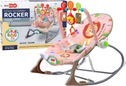 Zibelka za dojenčke Rožnati Lev z vibracijami in zvokom